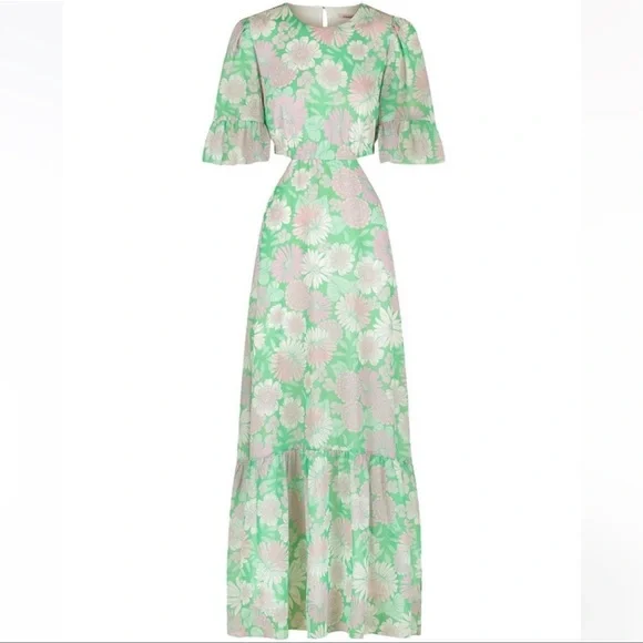 Floral Green Maxi Dress - Picture 2 of 9